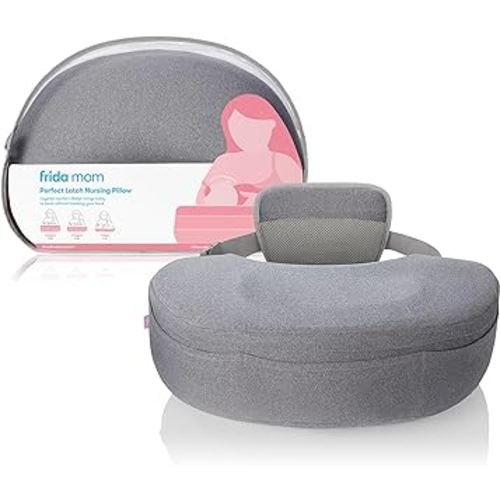 Frida Mom Nursing Pillow, Adjustable Breastfeeding Pillow for Mom & Baby Comfort with Back Support, Customizable Wrap Around Waist Strap, and Pockets for Heat Relief