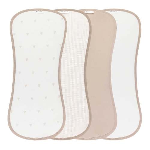 4 Pack Absorbent Burp Cloths – Tan - Gingham Bear Collection