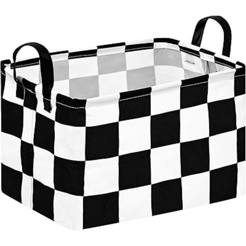 Storage Bin for Shelves Rectangle Closet Baskets Foldable Box with Handles, Gray Storage Bins, Storage Boxes for Home Office Car Dormroom