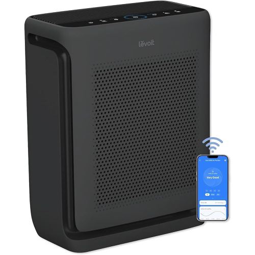 LEVOIT Air Purifiers for Home Large Room Up to 1878 Ft² with Washable Pre-Filter, AHAM VERIFIDE, Air Quality Monitor, HEPA Sleep Mode for Allergies, Pet Hair in Bedroom, Vital 200S-P, Black