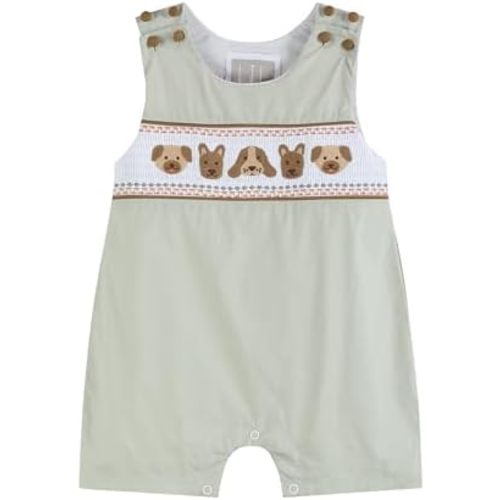 Lil cactus Baby Boys Smocked Shortalls