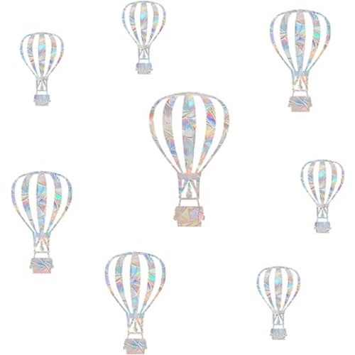 24 Pieces Hot Air Balloon Anti-Collision Window Clings - Glass Reminder Prism Decals - Avoid Birds Strikes – Decorate Your Glass Doors, JDRQQ-24-2