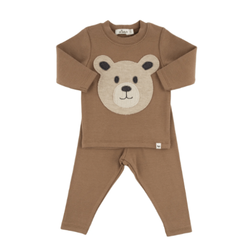 oh baby! Two Piece Set - Bear Face - Chocolate