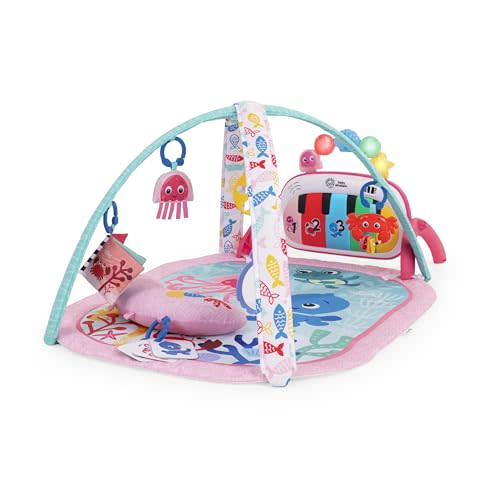 Baby Einstein Ocean Explorers 4-in-1 Kickin Tunes Jellyfish Jamboree Music & Language Discovery Gym, Pink, Ages 0 Months and Up