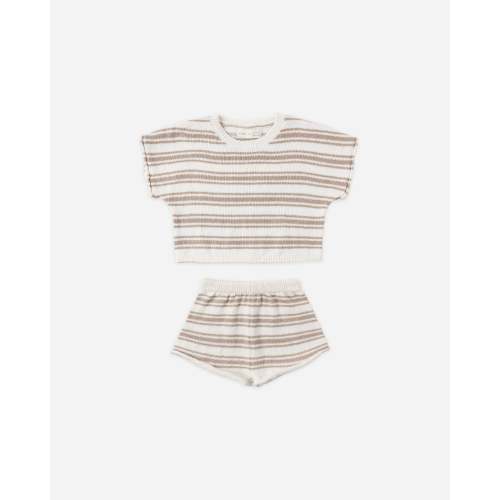 Relaxed Summer Knit Set Oat Stripe
