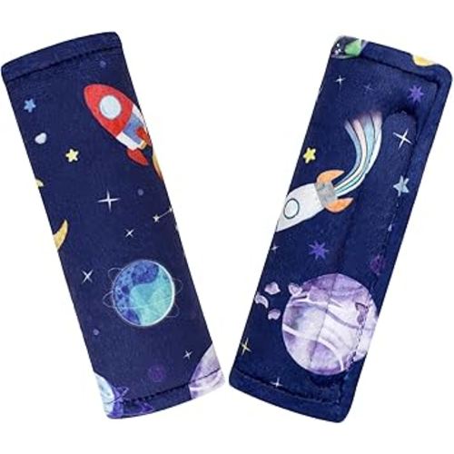 Baby Car Seat Strap Cover 2 Pack Outer Space Car Seat Straps Shoulder Pads, Seat Belt Cushions Pads for Infant Car Seats, Stroller, Pushchair