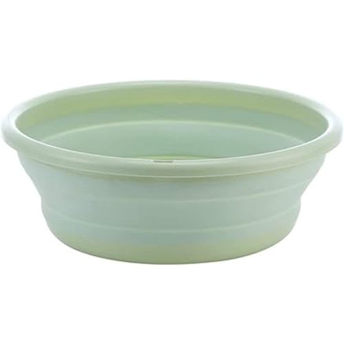 10" Multi-Purpose Collapsible Dish Tub Bowl BPA-Free Round Lightweight Collapsible Wash Basin (Green)