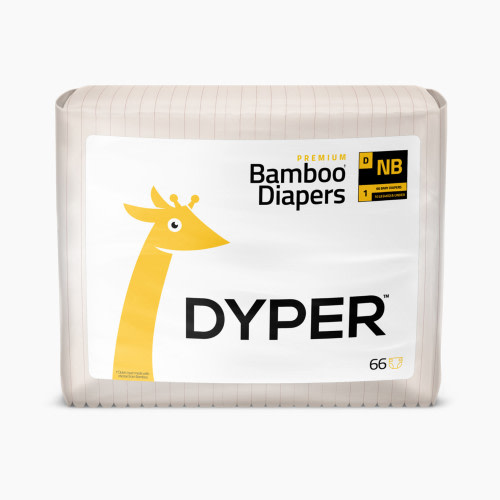 DYPER Bamboo Baby Diapers - Newborn, 66 Count