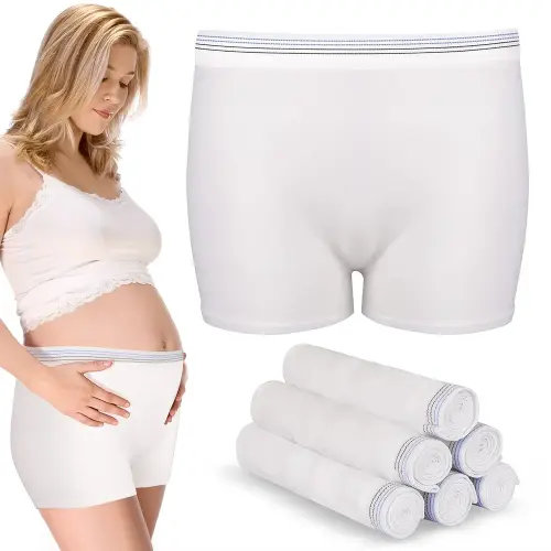 Washable Mesh Pants 4 Pack Disposable Postpartum Underwear Panties for Women Hospital Provide Surgical Recovery,Incontinence, Maternity (L/XL)