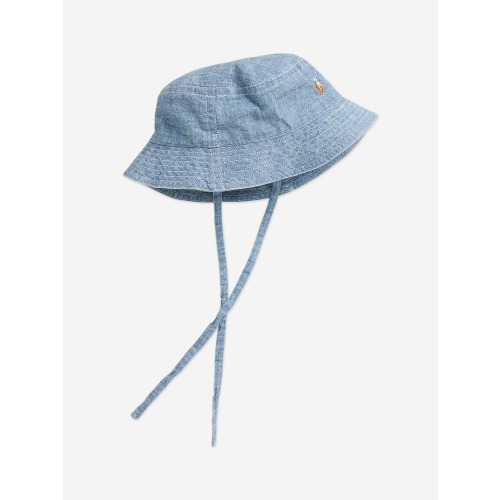 Ralph Lauren Baby Boys Chambray Bucket Hat in Blue