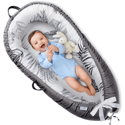 Baby Lounger for Newborn Cover - Newborn Lounger for 0-12 Months, Breathable & Portable Infant Lounger - Adjustable Cotton Soft Baby Floor Seat for Travel, Baby Essentials - Baby Registry Search
