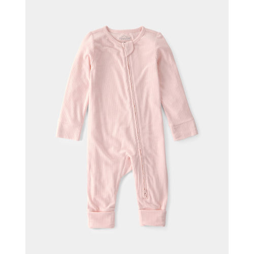 Baby Girl 2-Way Zip PurelySoft Sleep & Play Pajama - Light Pink