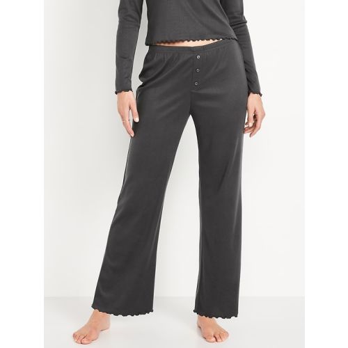 High-Waisted Cozy Rib Pajama Pants