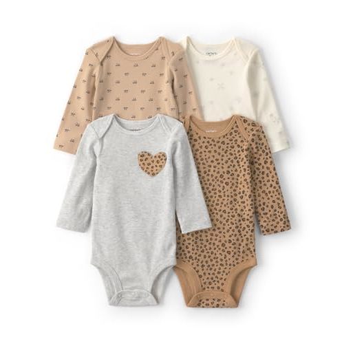 Carter's Baby Girls' 4-pack Long Sleeve Bodysuits