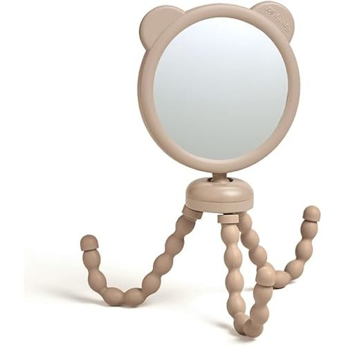 Itzy Ritzy Stroller Accessory - Features 360 Degree Swivel Design, Tilting & Flexible, Easy-Attach Wraparound Legs (Bear) - Stroller Mirror