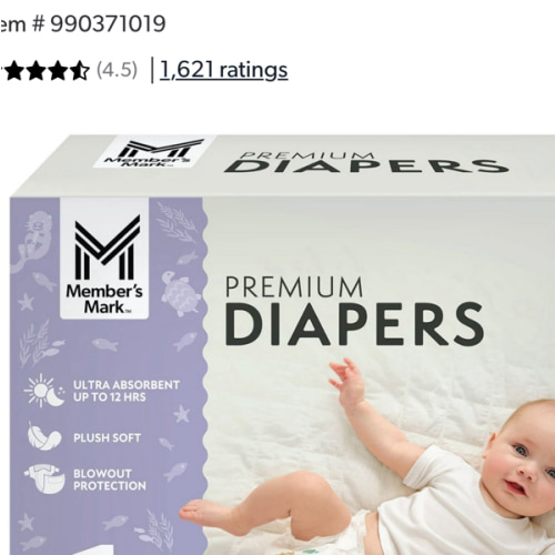 Member's Mark Premium Baby Diapers, Sizes Newborn - 8 - Samsclub.com