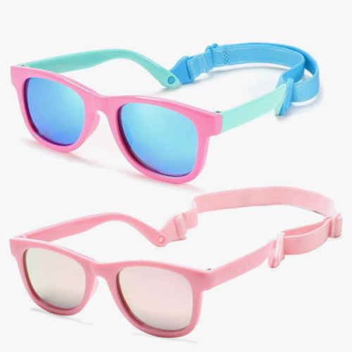COASION Bendable Flexible Polarized Newborn Baby Sunglasses with Strap for Infant Boys Girls Age 0-12 Months CA8042