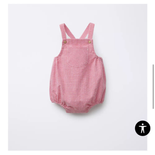 GINGHAM ROMPER - Red / White | ZARA United States