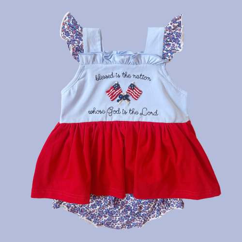 Blessed Is The Nation Diaper Set