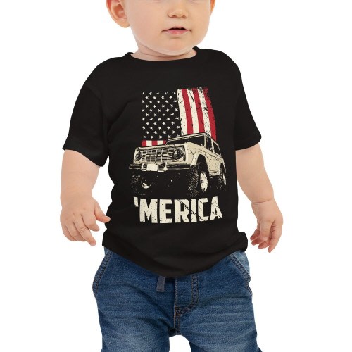 Bronco Lover Baby Apparel: Merica II Bodysuit & Tee in Sizes 6-24 Months