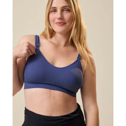 Mia Maternity & Nursing Lounge Bra | Light Navy - Kindred Bravely