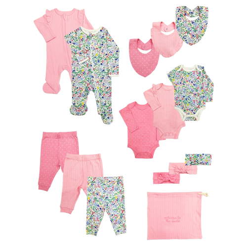 Wonder Nation Baby Gender Girl Layette Gift Set, Sizes Newborn - 9 Months, 14-Piece