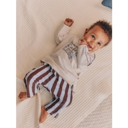 Blue/Brown Brunch Club Baby Top and Wide Leg Leggings Set (0mths-2yrs) from Next USA