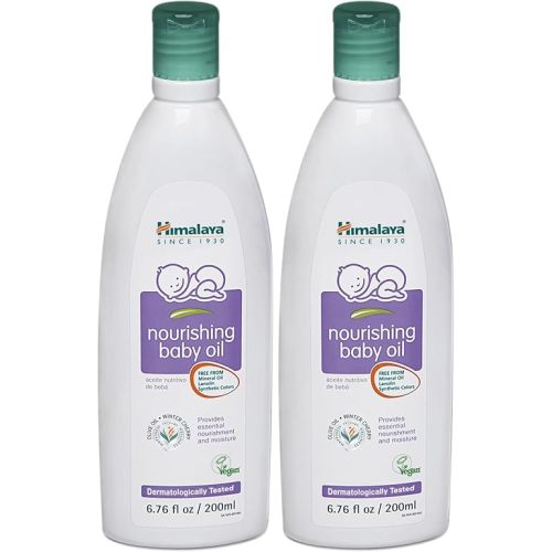 Himalaya Nourishing Baby Oil, Light & Non-Greasy for a Soothing Massage or Baby Bath, 6.76 oz, 2 Pack