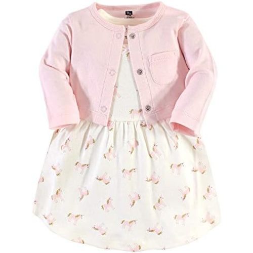 Hudson Baby Baby Girls' Cotton Dress and Cardigan Set