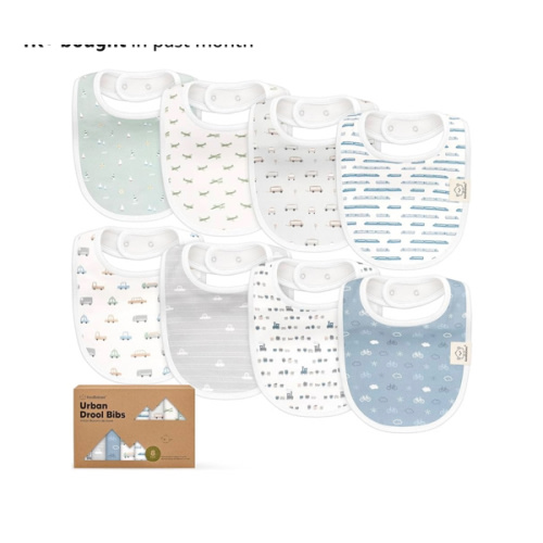 8-Pack Organic Baby Bibs for Boys, Girls - Soft Cotton Drooling and Teething Bibs for Baby Girl & Boy, Extra Absorbent, Easy To Clean & Put On for Toddler, Newborn, Infant 0-24 Months (Vessels)