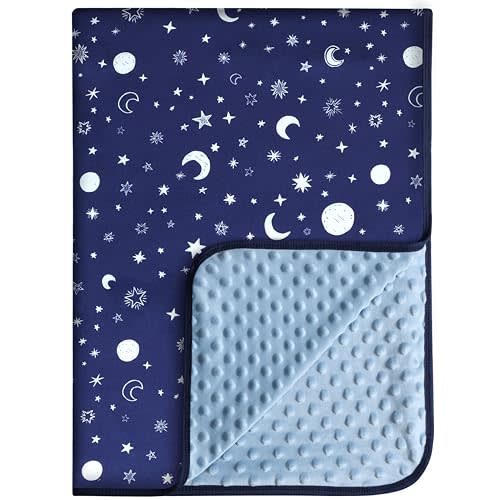GUNTAIL Baby Blankets for Boys or Girls, Super Soft Nursery Crib Blanket, Newborn Blanket with Double Layer, Dotted Backing, Lightweight Baby Crib Blanket, 30 * 40 inche (Starry Sky)