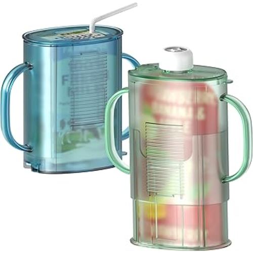 2 Pack Pouch Holder No Squeeze for Food Pouches & Drink Boxes, Adjustable Baby Pouch Holder with Larger Capacity Allows Toddlers Self-Feed Avoid Mess