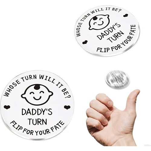 New Parents Decision Coins for The First Time New Mom Dad Pregnancy Gift Coin Flip Game Decision Who Takes Care of Babies Kids Funny Gag Gifts Expecting Mother Father
