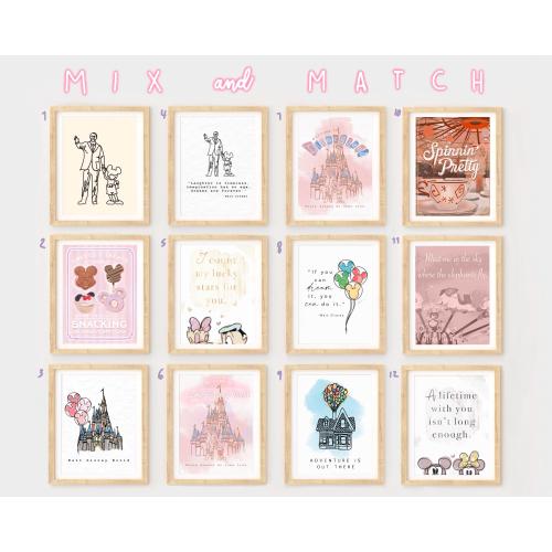 Dcp MIX & MATCH - PACK of magical prints, park treats, Disneyland decor, Wdw, Mickey Prints, magical Print Set, Dcp Room, never grow up, Dcp