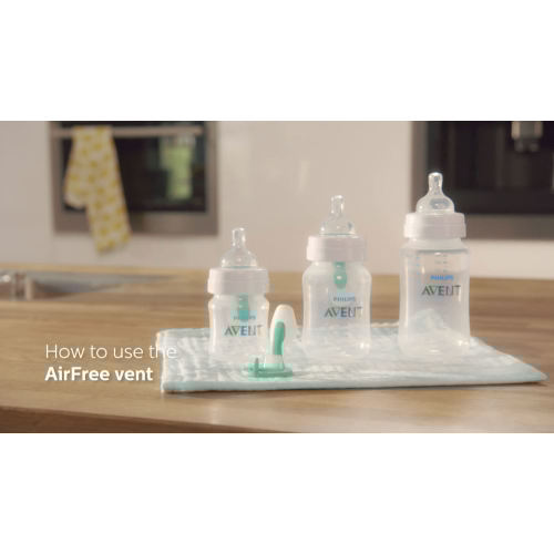 Philips Avent Anti-colic Baby Bottle with AirFree Vent with Whale Design, 9oz, 3pk, SCY703/77