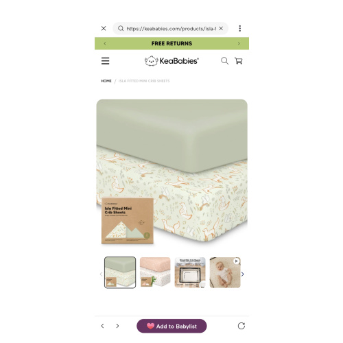 Bamboo Mini Crib Fitted Sheets, Pack n Play | KeaBabies