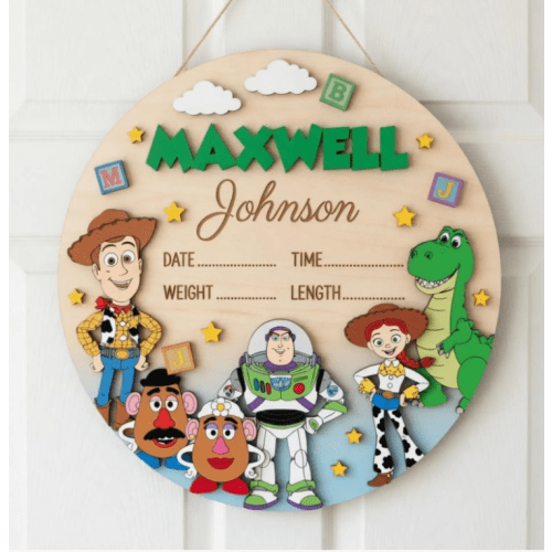 Disney Toy Story Baby Birth Stats Sign