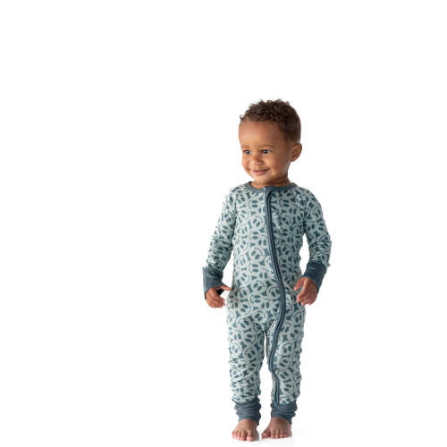 TEAL BIG SMILEY | ZIPPER ONE PIECE