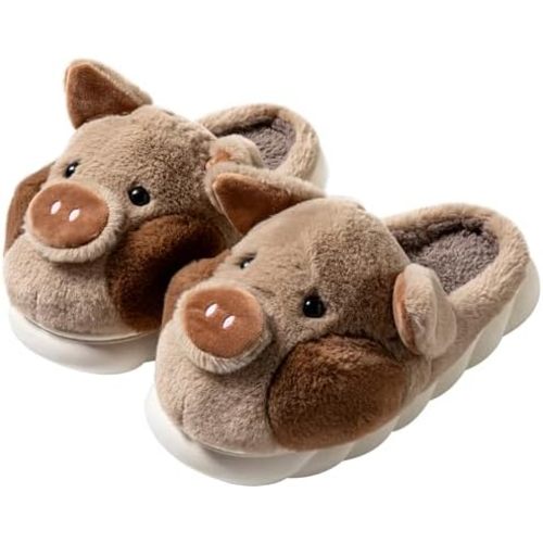 YILANLAN Adult Cotton Slippers PIg Slippers Home Slippers Plush Slippers Animal Slippers
