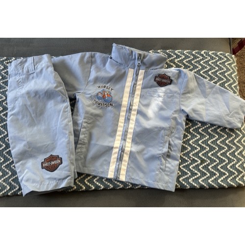 Harley-Davidson Baby Jacket 6–9 Months Blue Zip Front Embroidered Logo