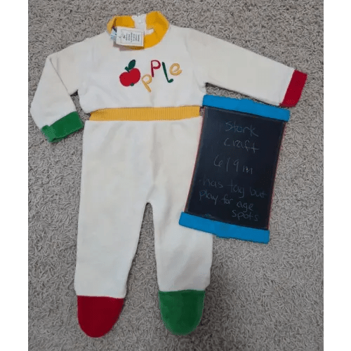 Vintage Apple Footed Outfit 6-9 mos