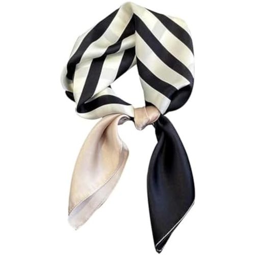 FEIBOON 100% Pure Mulberry Silk Scarfs 26"x26" Square Scarf Women Neckerchief Headscarf hair scarf bandana Gift Packed