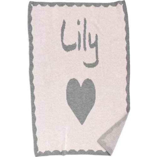 'Heart' Personalized Crib Blanket, Large
