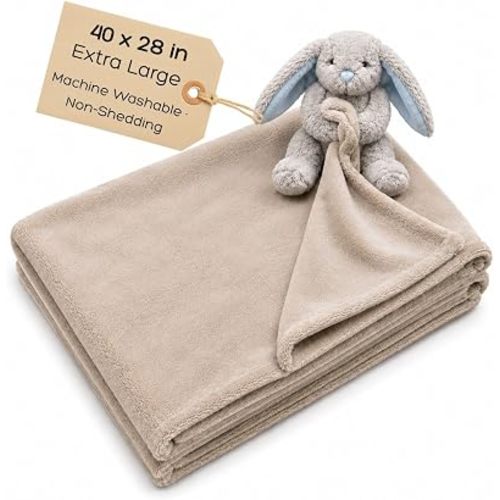 Blanket with Stuffed Animal Bunny Lovey XL 40 x 28 - Keepsake Gift Box