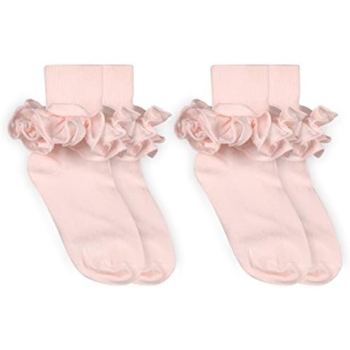 Jefferies Socks Girls Misty Ruffle Lace Dress Turn Cuff Socks 2 Pair Pack