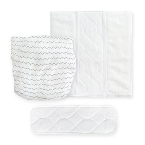 Amazing Baby Hybrid Cloth Diaper Cover with Pocket-Sling, Newborn, Sz 1 (5-10 lbs), Use with Boosties Inserts, Gray Mini Chevron, SmartNappy Set includes Muslin Cover + Bi-fold Insert + Booster Pad