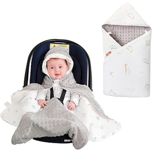 LAT LEE AND TOWN Manta de Asiento de Carro para Bebé de Invierno - Fundas Universales para Asientos de Carro para Bebés, Mantas Envolventes Gruesas y Cálidas para Bebés Recién Nacidos, Saco para Bebé