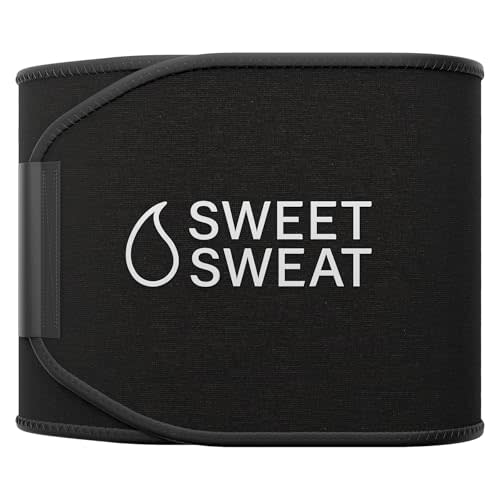 Sports Research Sweet Sweat Waist Trimmer (Core Series) - Premium Sweat Enhancing Fitness Band for Women & Men