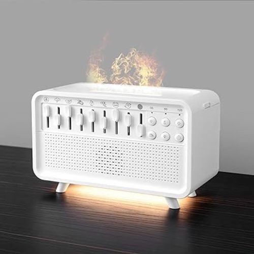 4-in-1 White Noise Sleep Sound Machine with Humidifier, Diffuser, Bluetooth Speaker & Night Light, 8 Natural Sounds, USB Powered, Timer, Sound Machine for Sleeping Adults and Baby, Bedroom, Yoga