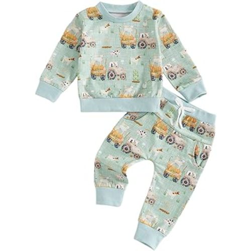 Murnouche Toddler Baby Boy Clothes Fall Winter Outfits Long Sleeve Sweatshirt Casual Pants Set